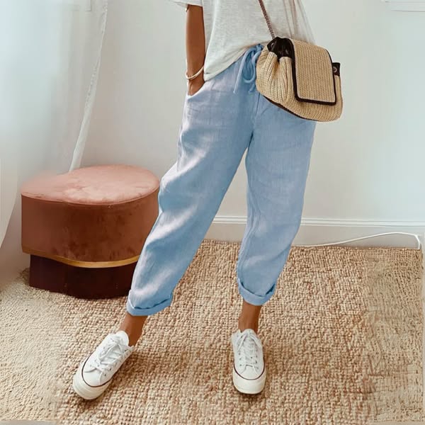 Zoé | Pantalon Chic en Coton et Lin Naturel