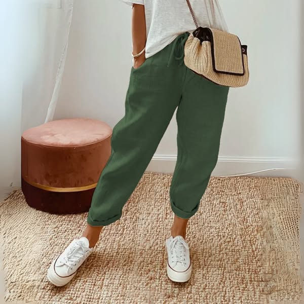 Zoé | Pantalon Chic en Coton et Lin Naturel