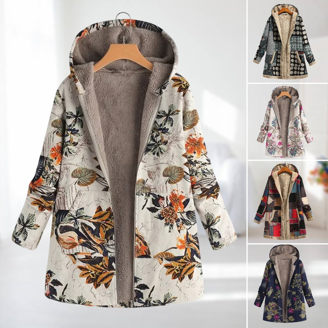 Gabrielle | Manteau d'automne/hiver à imprimé fleuri