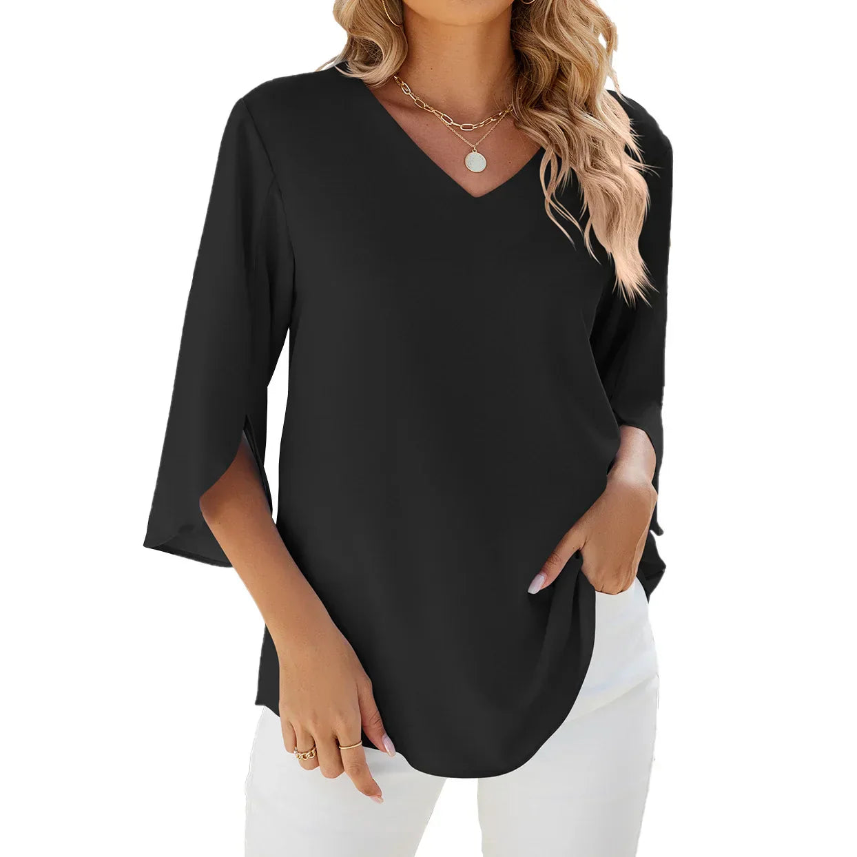 ELLA™ | BLOUSE À COL EN V