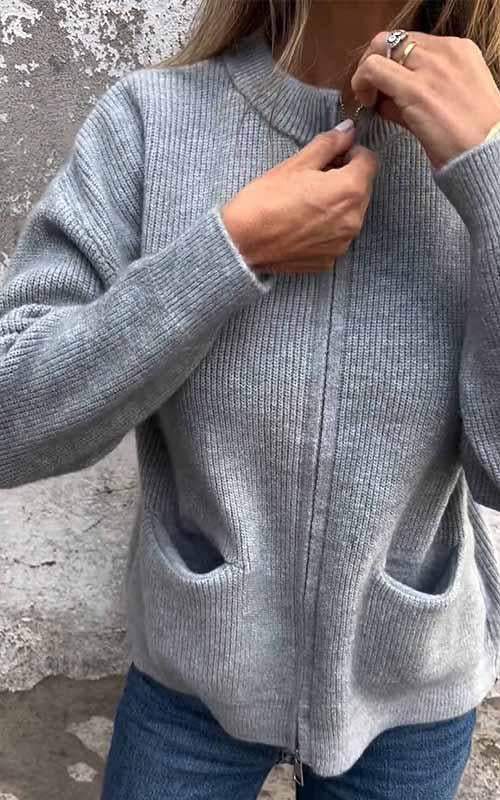 Marcia | Cardigan en Maille Douce avec Zip