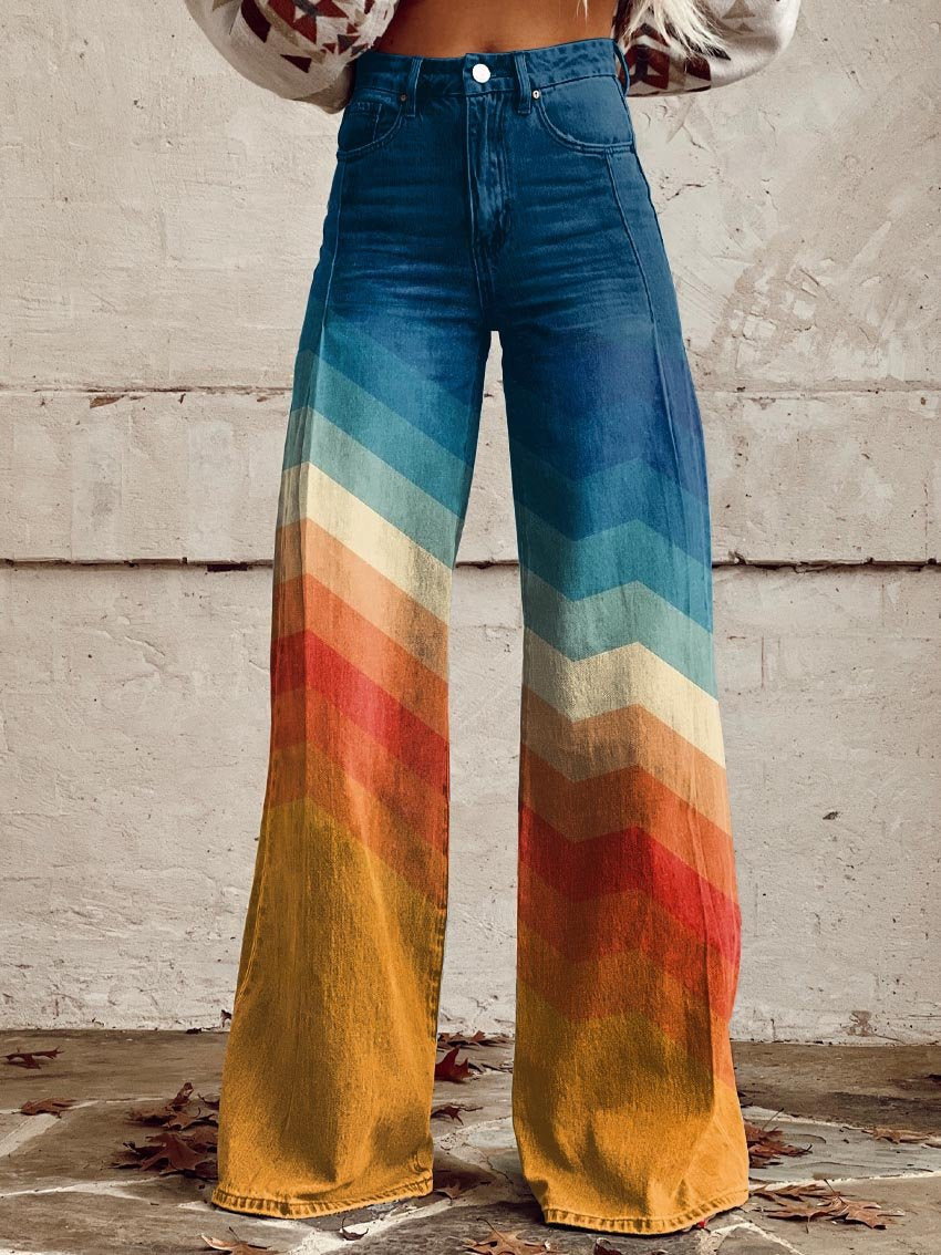 DESIA | PANTALON RETRO A CHEVRONS