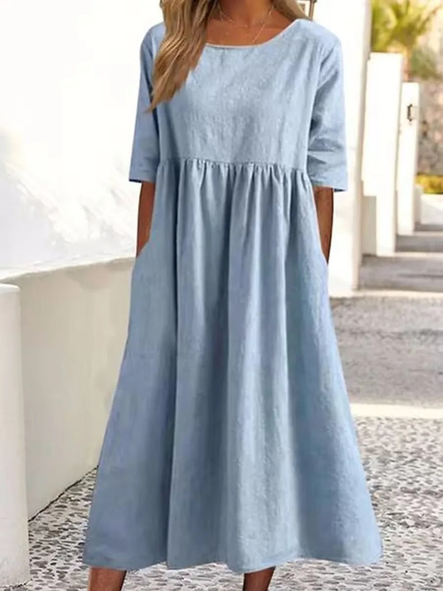 Helena | Robe midi élégante avec Couverture du Ventre