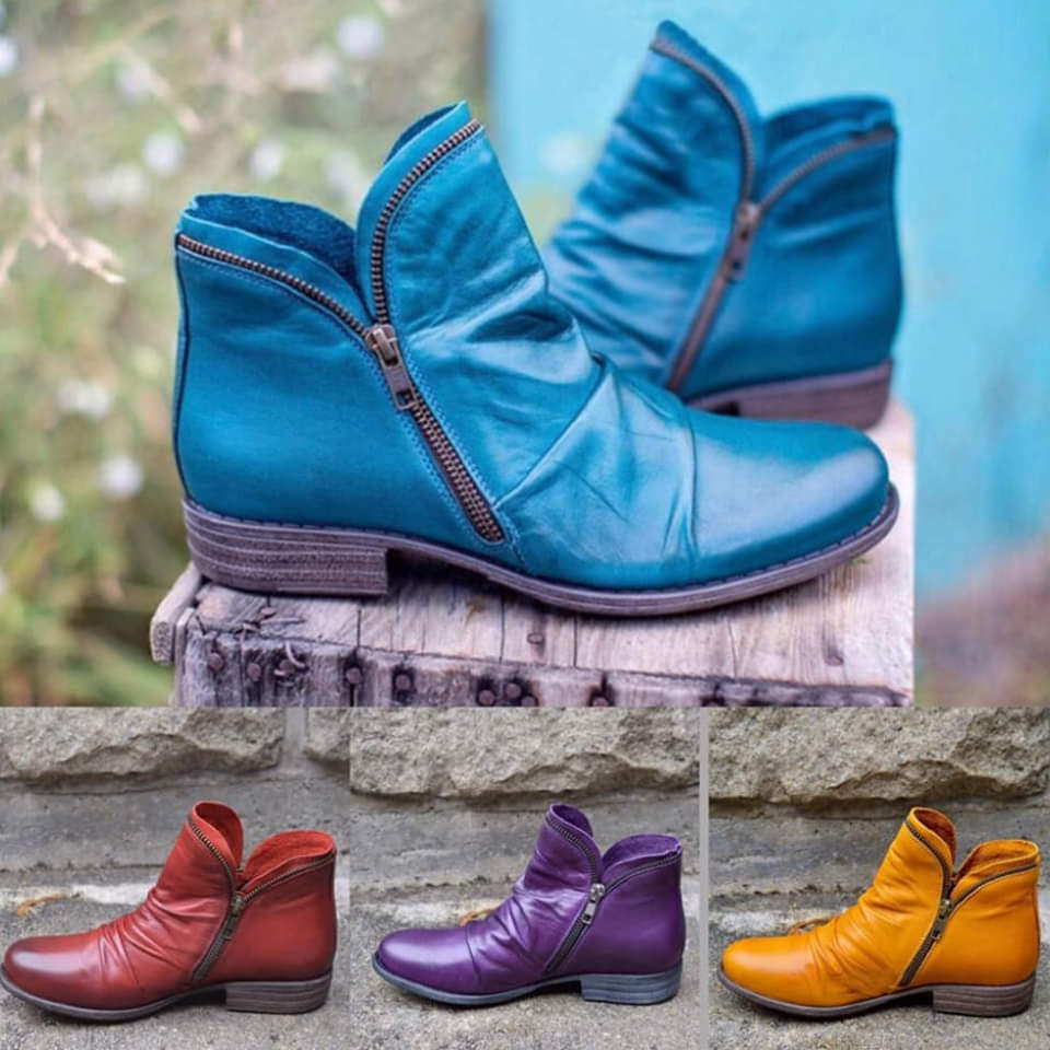 Gabriella | Bottes en cuir avec fermeture éclair